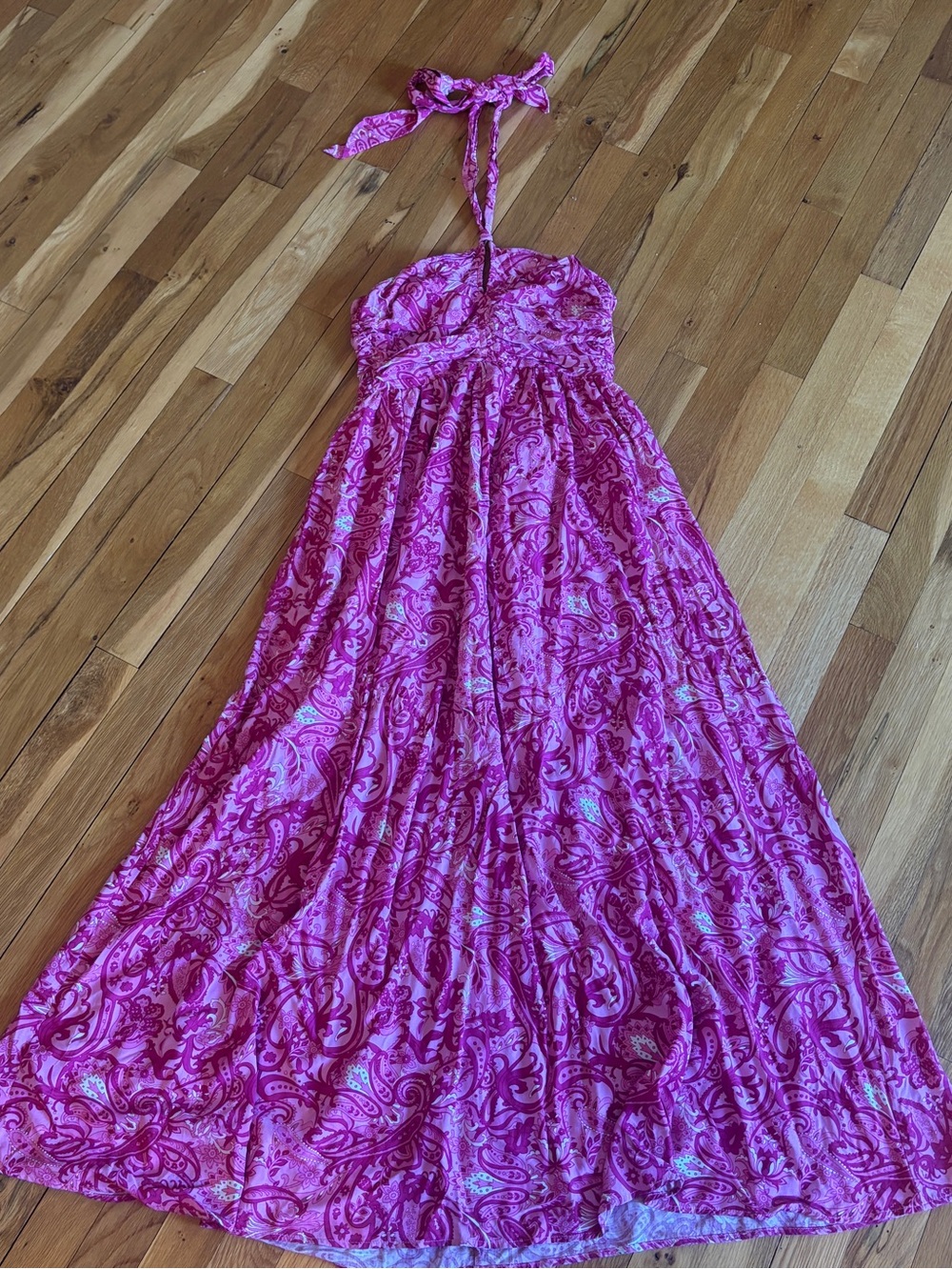 Dokotoo Paisley Halter Neck Maxi Dress